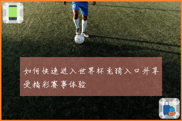 如何快速进入世界杯竞猜入口并享受精彩赛事体验